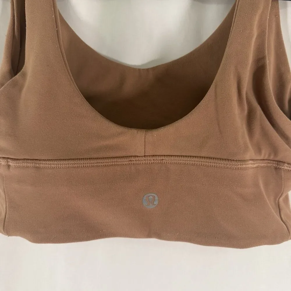 Lululemon Align Sports Bra Women's 4 Brown Scoop Back Round Neck Pullover